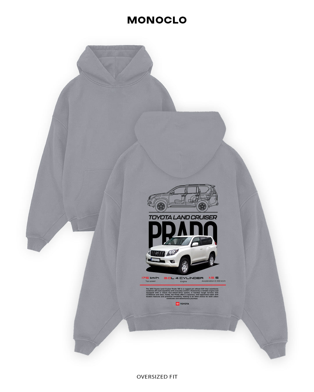 Худі Monoclo Land Cruiser Prado White - shop_name Сірий