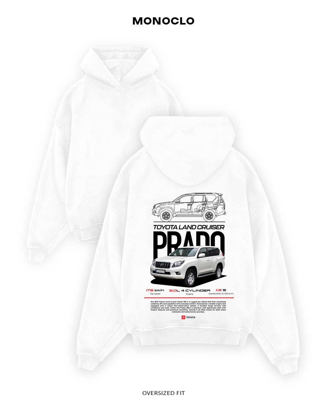Худі Monoclo Land Cruiser Prado White - shop_name Білий
