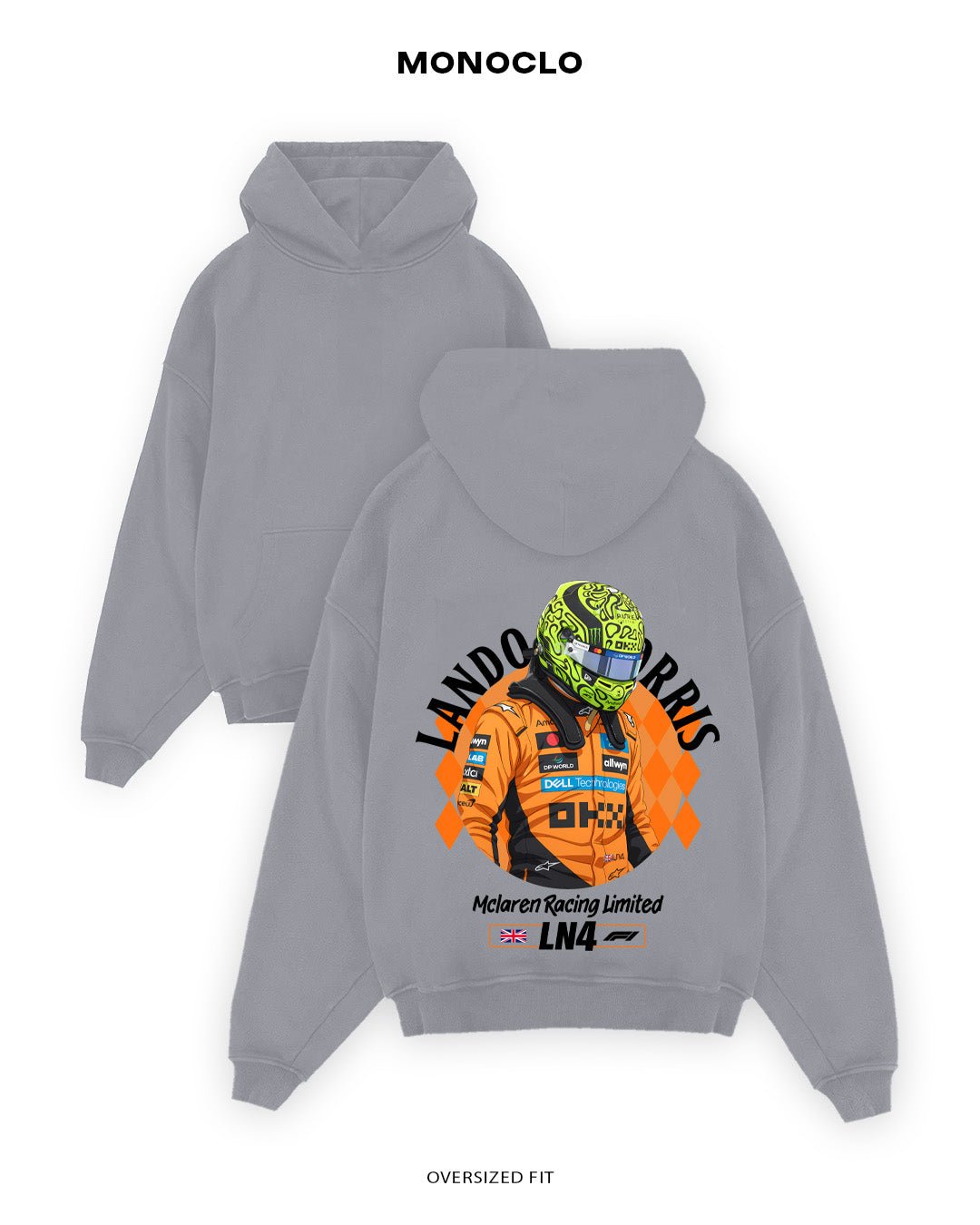 Худі Monoclo Lando Norris LN4 Limited - shop_name Сірий