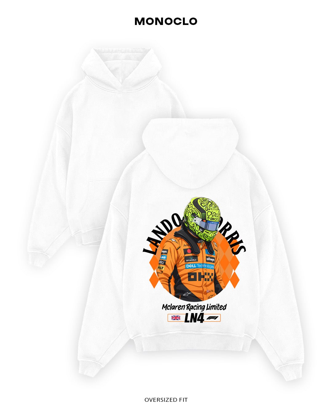 Худі Monoclo Lando Norris LN4 Limited - shop_name Білий