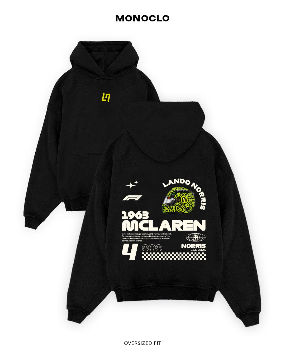 Худі Monoclo Lando Norris McLaren 1963 + Logo - shop_name Чорний
