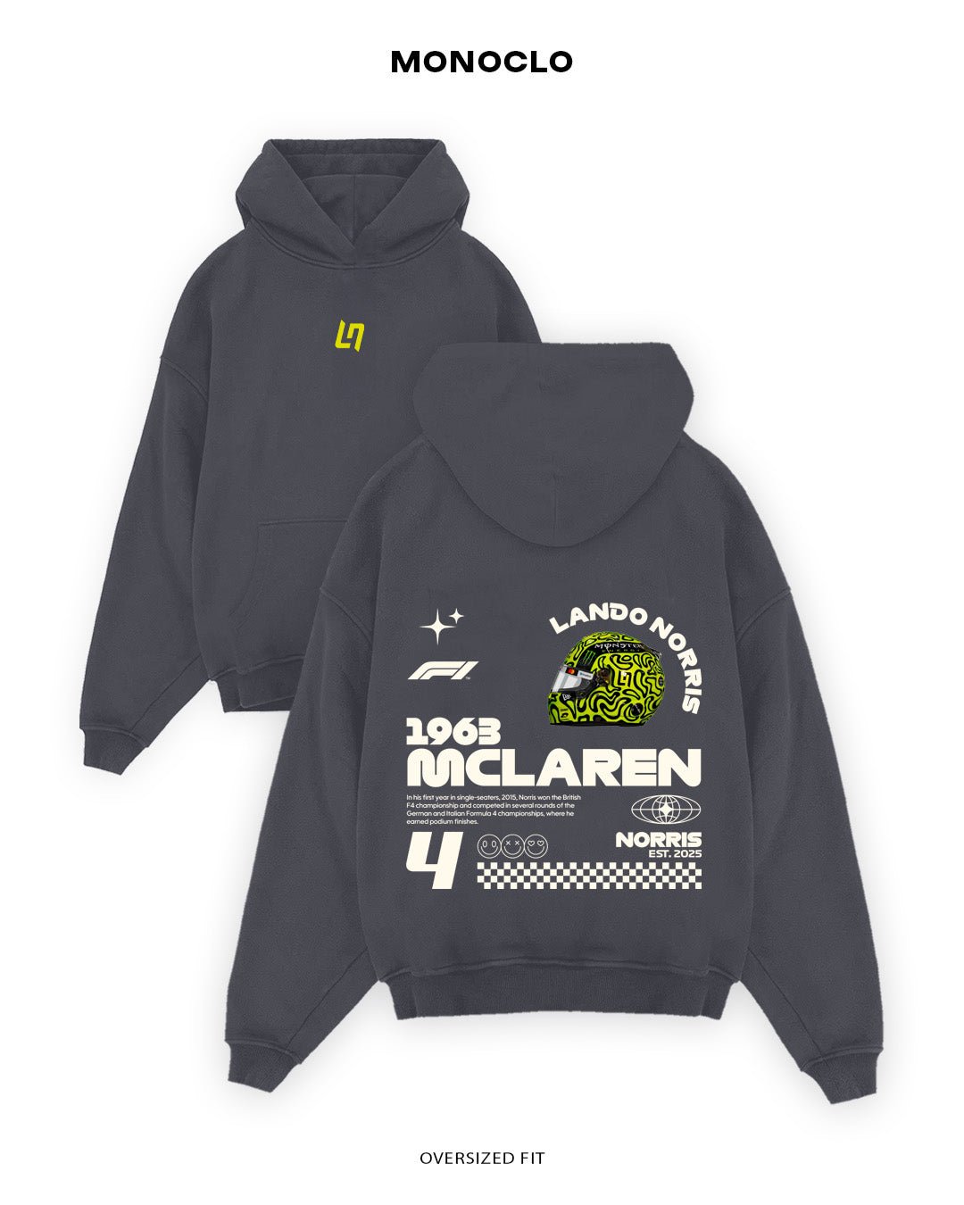 Худі Monoclo Lando Norris McLaren 1963 + Logo - shop_name Графітовий