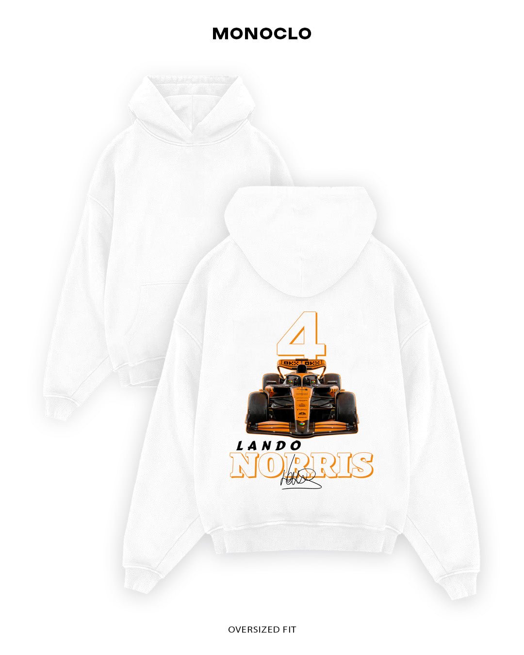 Худі Monoclo Lando Norris McLaren Bold Number 4 - shop_name Білий