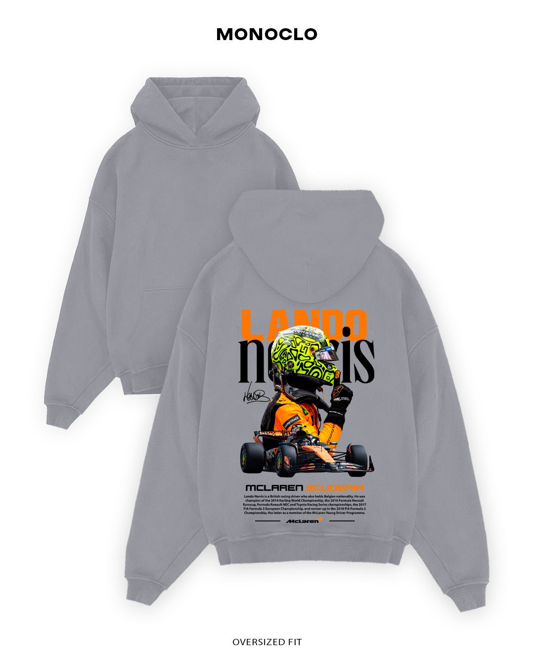 Худі Monoclo Lando Norris McLaren Champion Line - shop_name Сірий