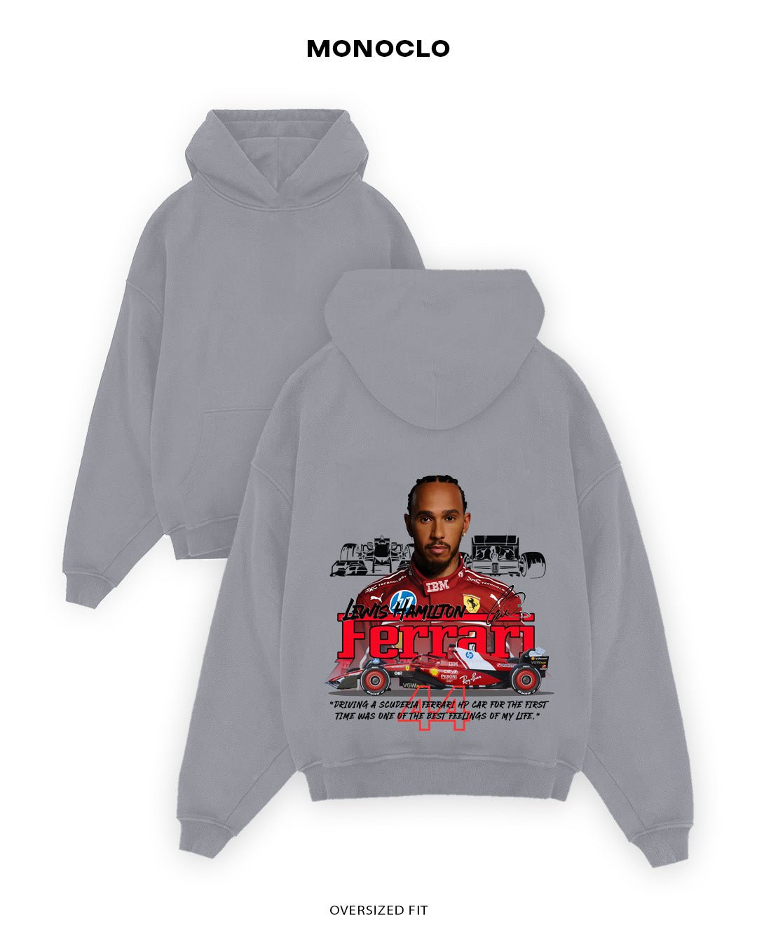 Худі Monoclo Lewis Hamilton Ferrari 25 Формула 1 - shop_name Сірий