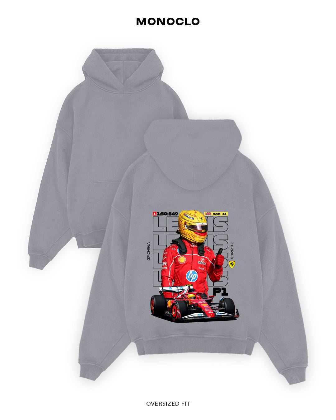 Худі Monoclo Lewis Hamilton Ferrari 25 GP - shop_name Сірий