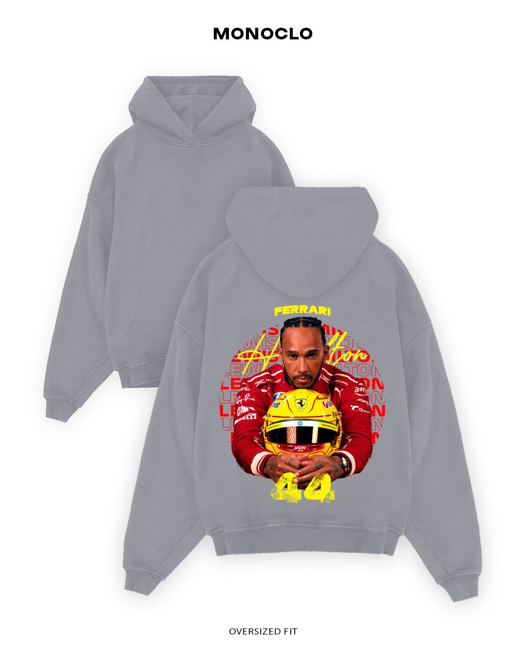 Худі Monoclo Lewis Hamilton Ferrari 44 O - shop_name Сірий