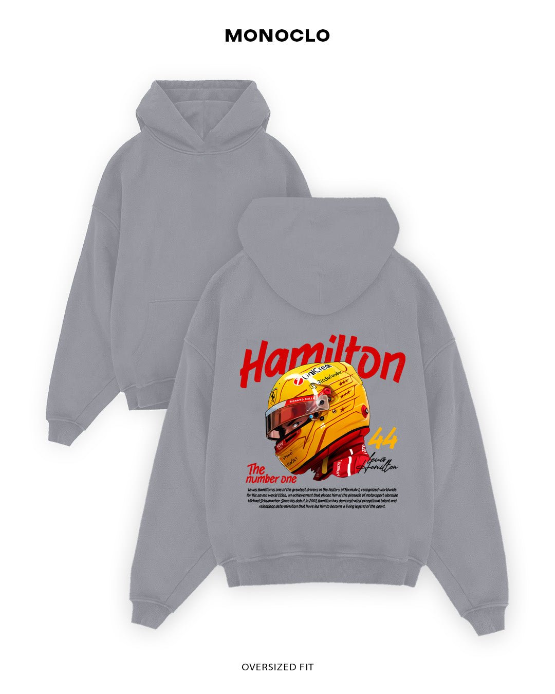 Худі Monoclo Lewis Hamilton Ferrari – The Number One - shop_name Сірий