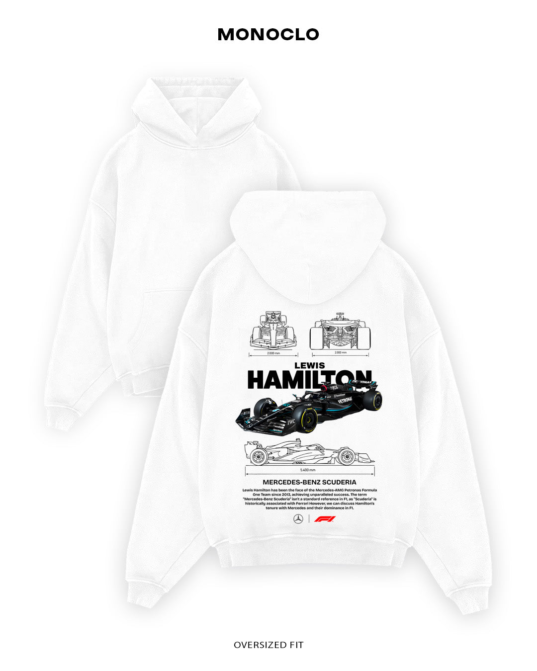 Худі Monoclo Lewis Hamilton Mercedes Glory - shop_name Білий