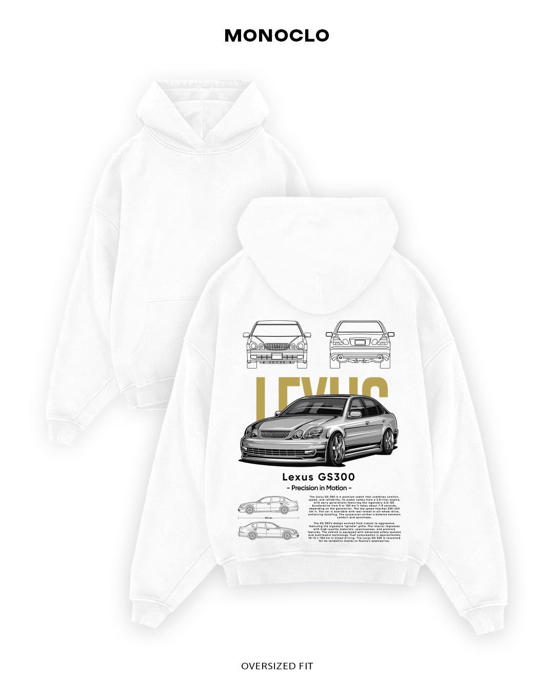 Худі Monoclo Lexus GS300 2 - shop_name Білий