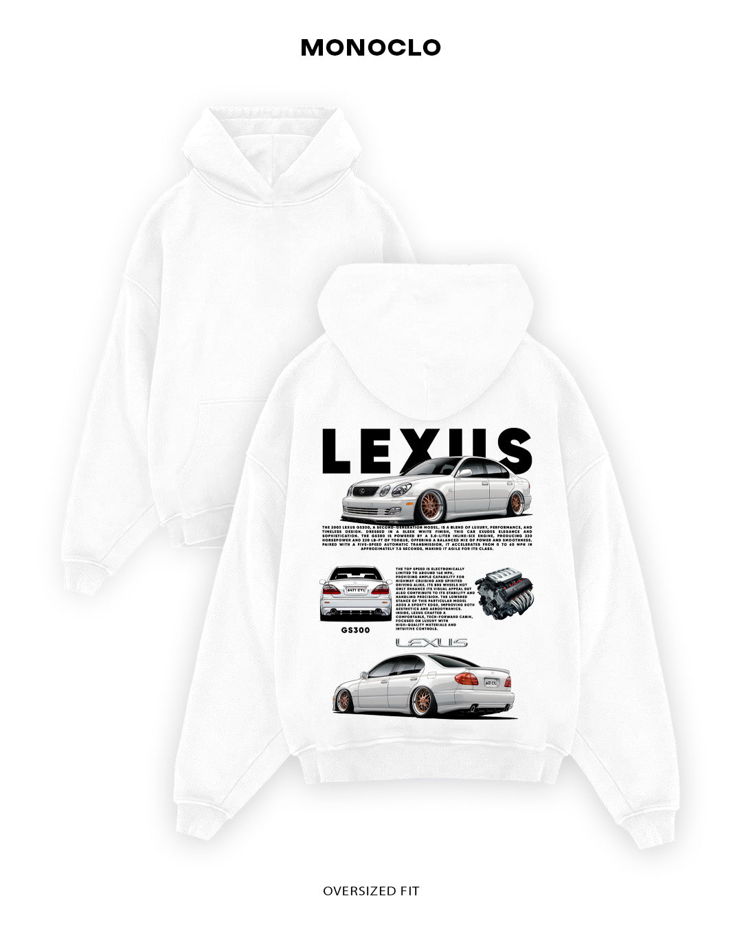 Худі Monoclo Lexus GS300 - shop_name Білий