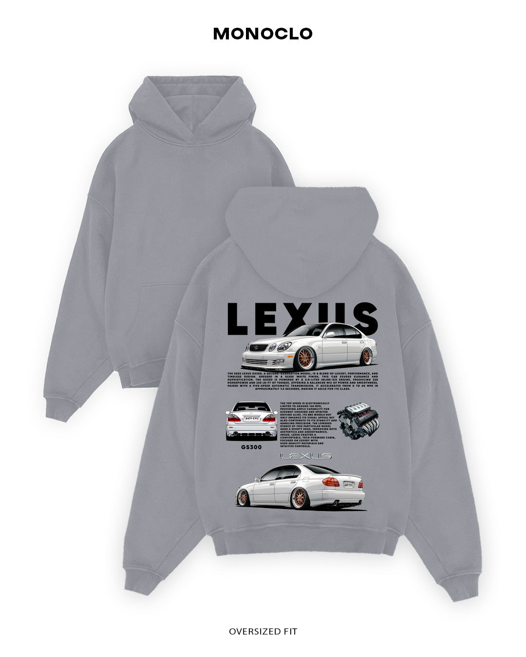 Худі Monoclo Lexus GS300 - shop_name Сірий