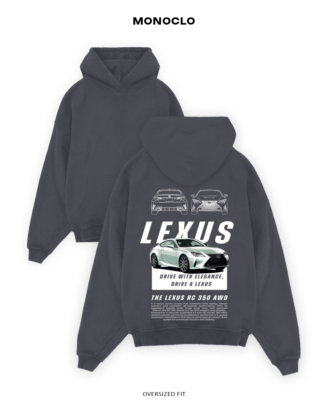 Худі Monoclo Lexus RC 350 AWD - shop_name Графітовий