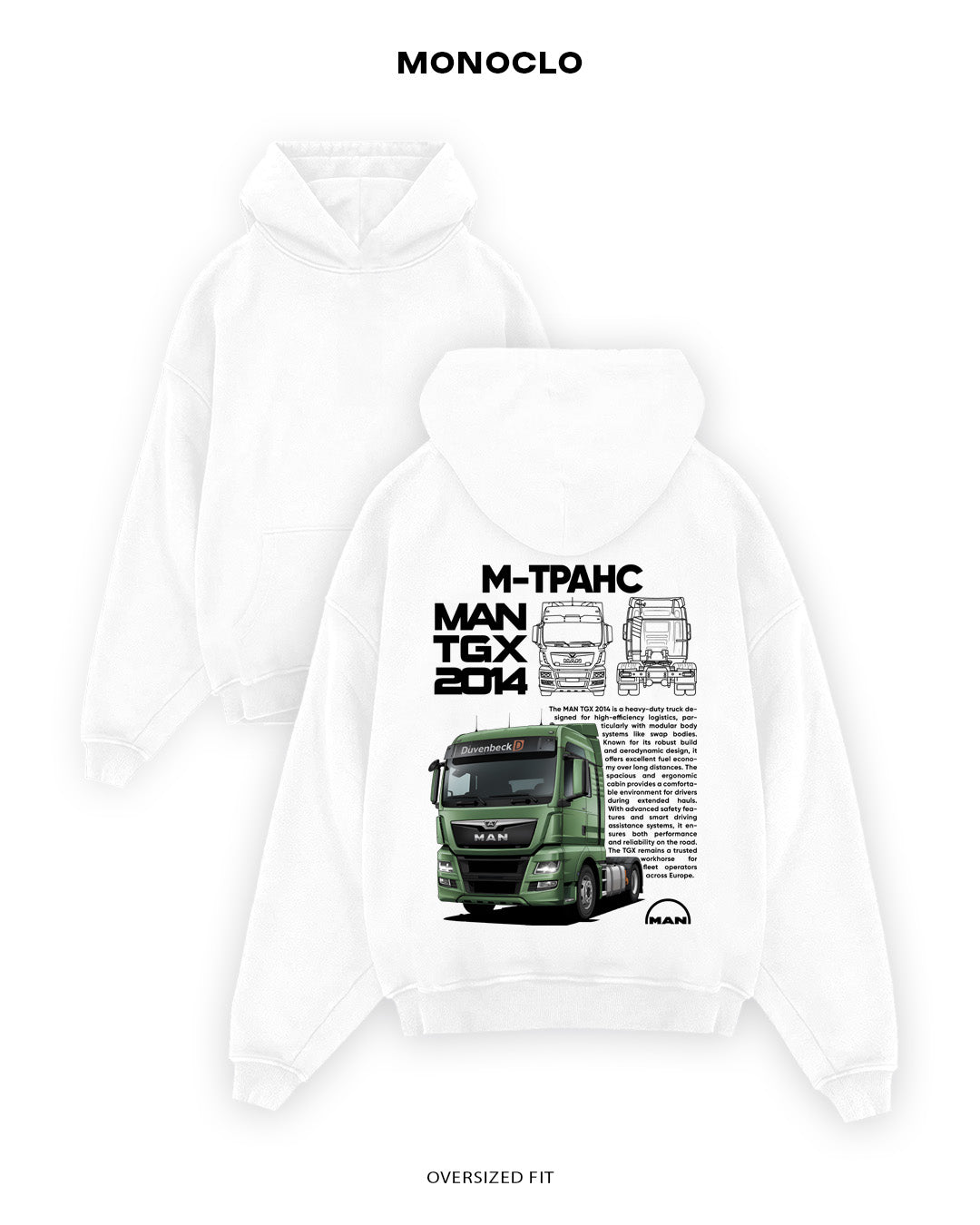 Худі Monoclo MAN TGX 2014 - shop_name Білий