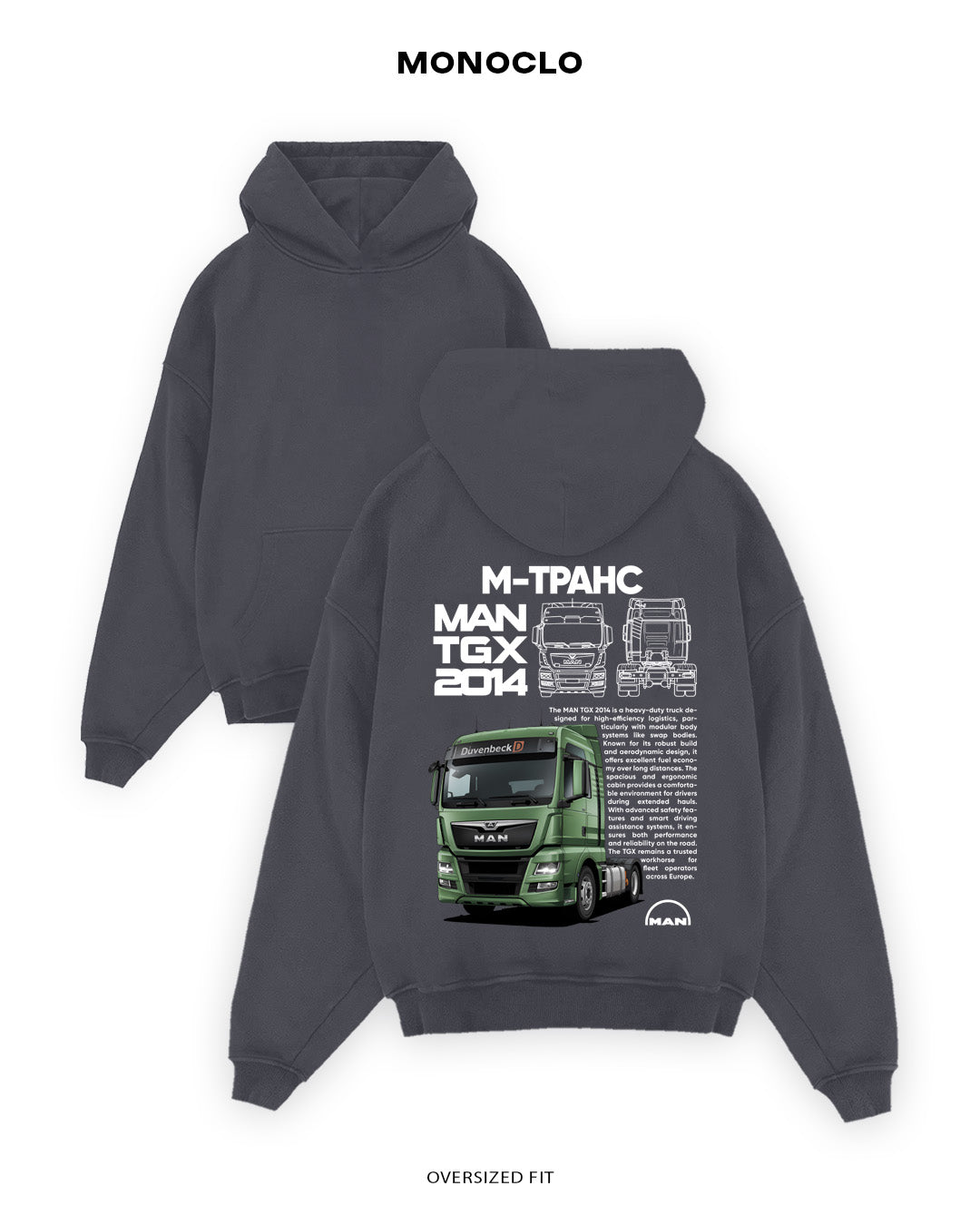 Худі Monoclo MAN TGX 2014 - shop_name Графітовий