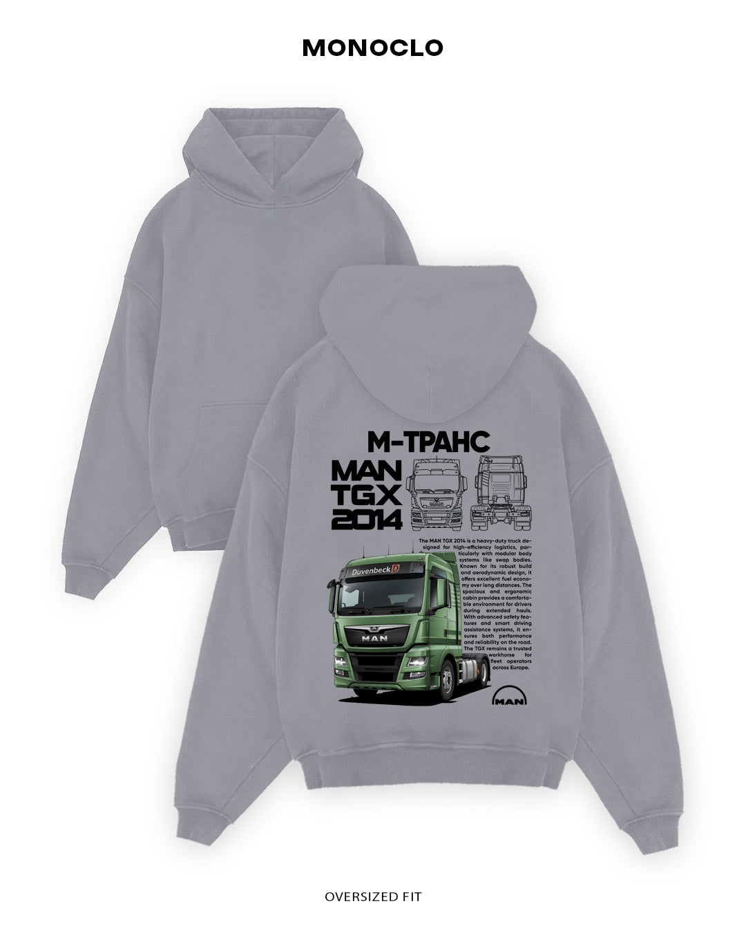 Худі Monoclo MAN TGX 2014 - shop_name Сірий