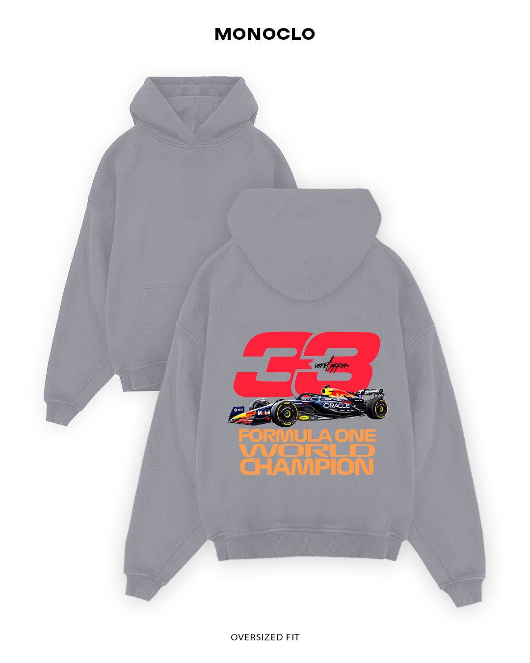 Худі Monoclo Max Verstappen 33 – Formula One World Champion - shop_name Сірий