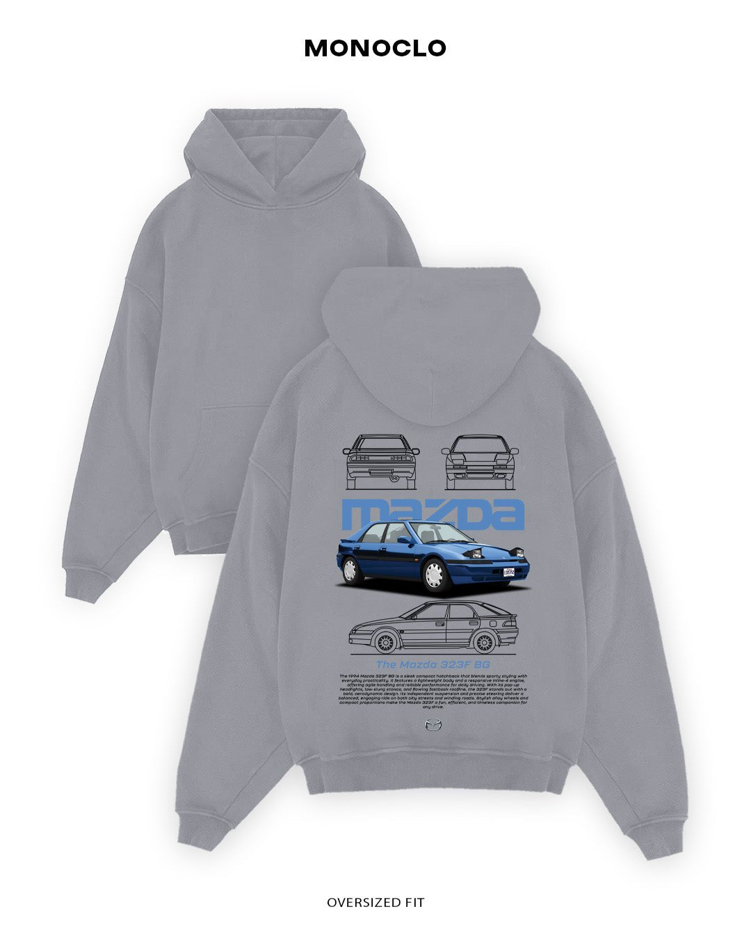 Худі Monoclo Mazda 323F BG - shop_name Сірий
