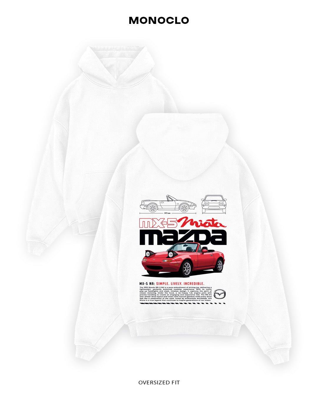 Худі Monoclo Mazda MX - 5 Miata - shop_name Білий