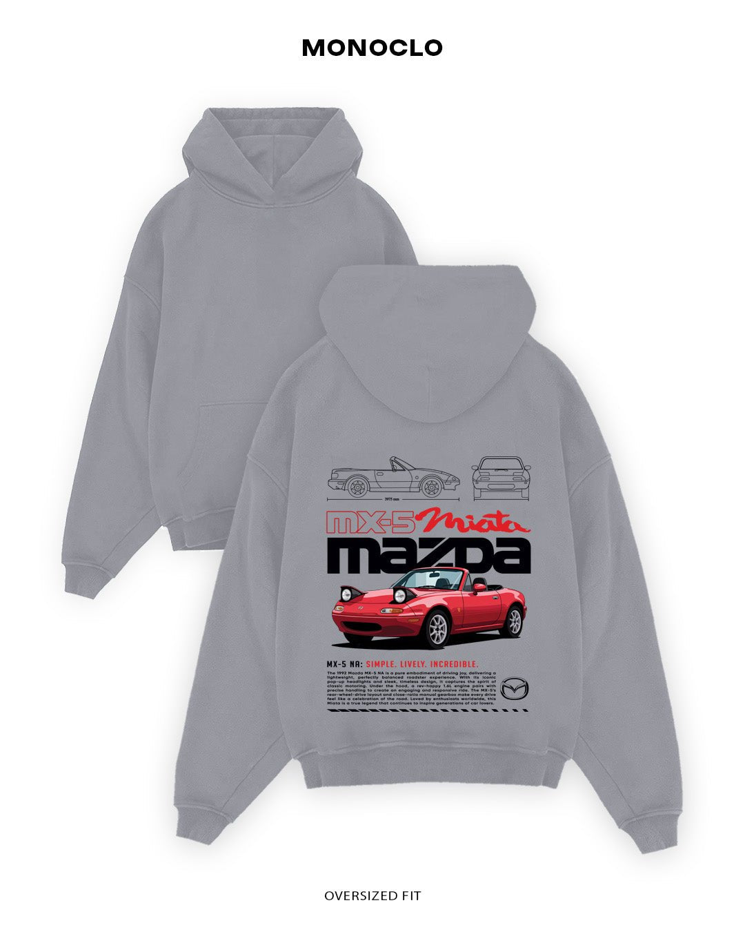 Купити худі Mazda MX-5 Miata NA Monoclo – оверсайз унісекс з