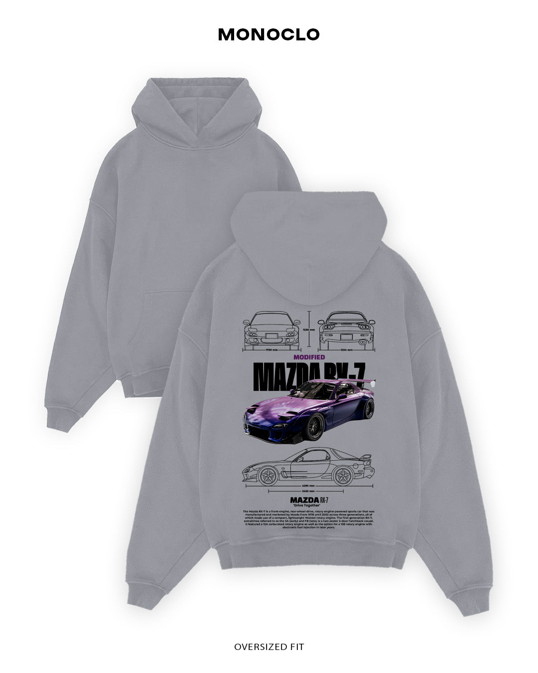 Худі Monoclo Mazda RX - 7 Modified - shop_name Сірий