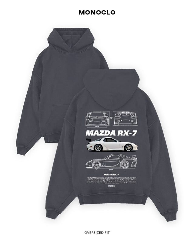 Худі Monoclo Mazda RX - 7 White - shop_name Графітовий
