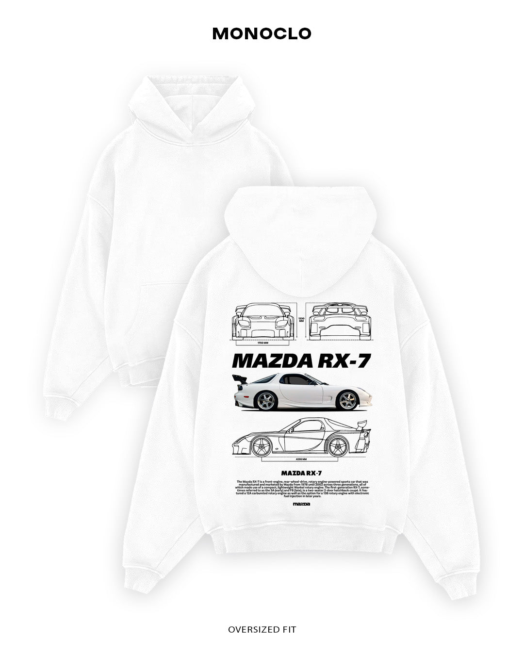 Худі Monoclo Mazda RX - 7 White - shop_name Білий