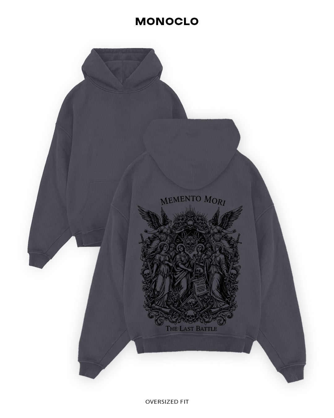 Худі Monoclo Memento Mori - shop_name Графітовий