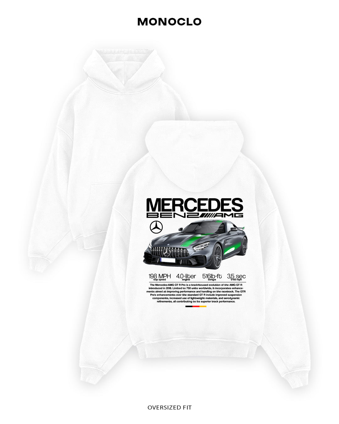 Худі Monoclo Mercedes - AMG GT R Pro - shop_name Білий