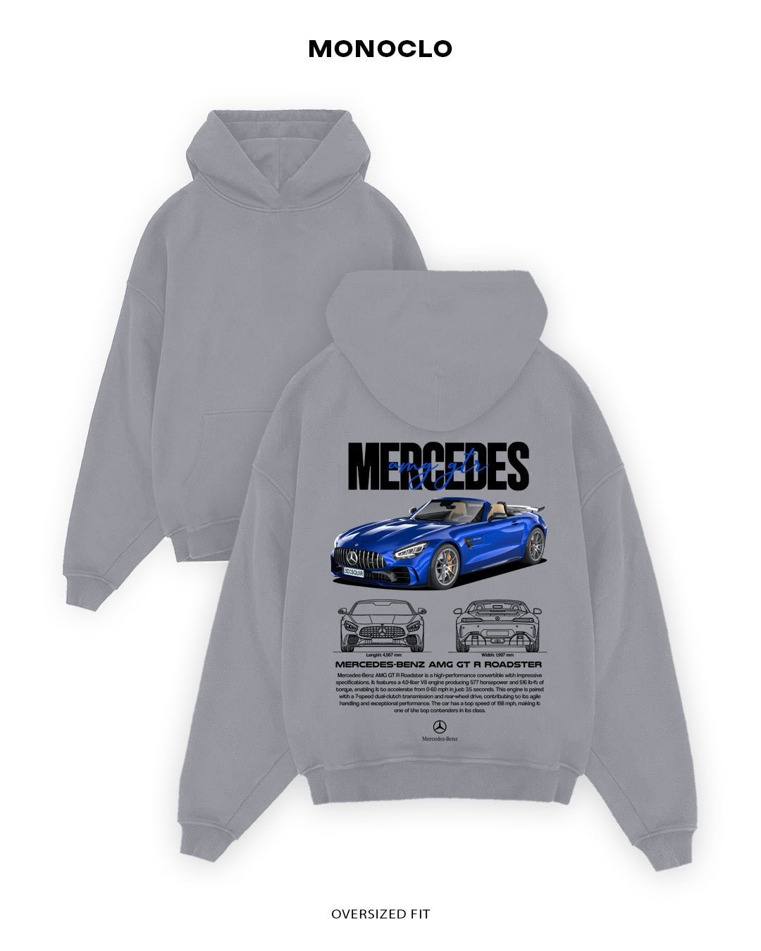 Худі Monoclo Mercedes - AMG GT R Roadster - shop_name Сірий