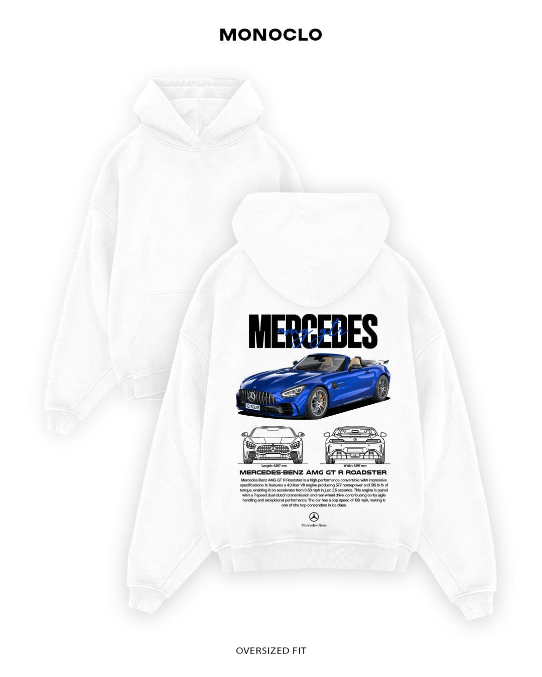 Худі Monoclo Mercedes - AMG GT R Roadster - shop_name Білий