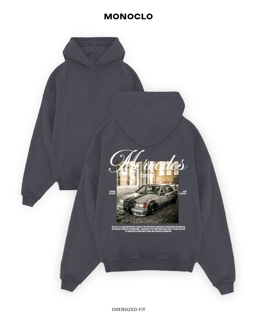 Худі Monoclo Mercedes - Benz 190E Evo II - shop_name Графітовий