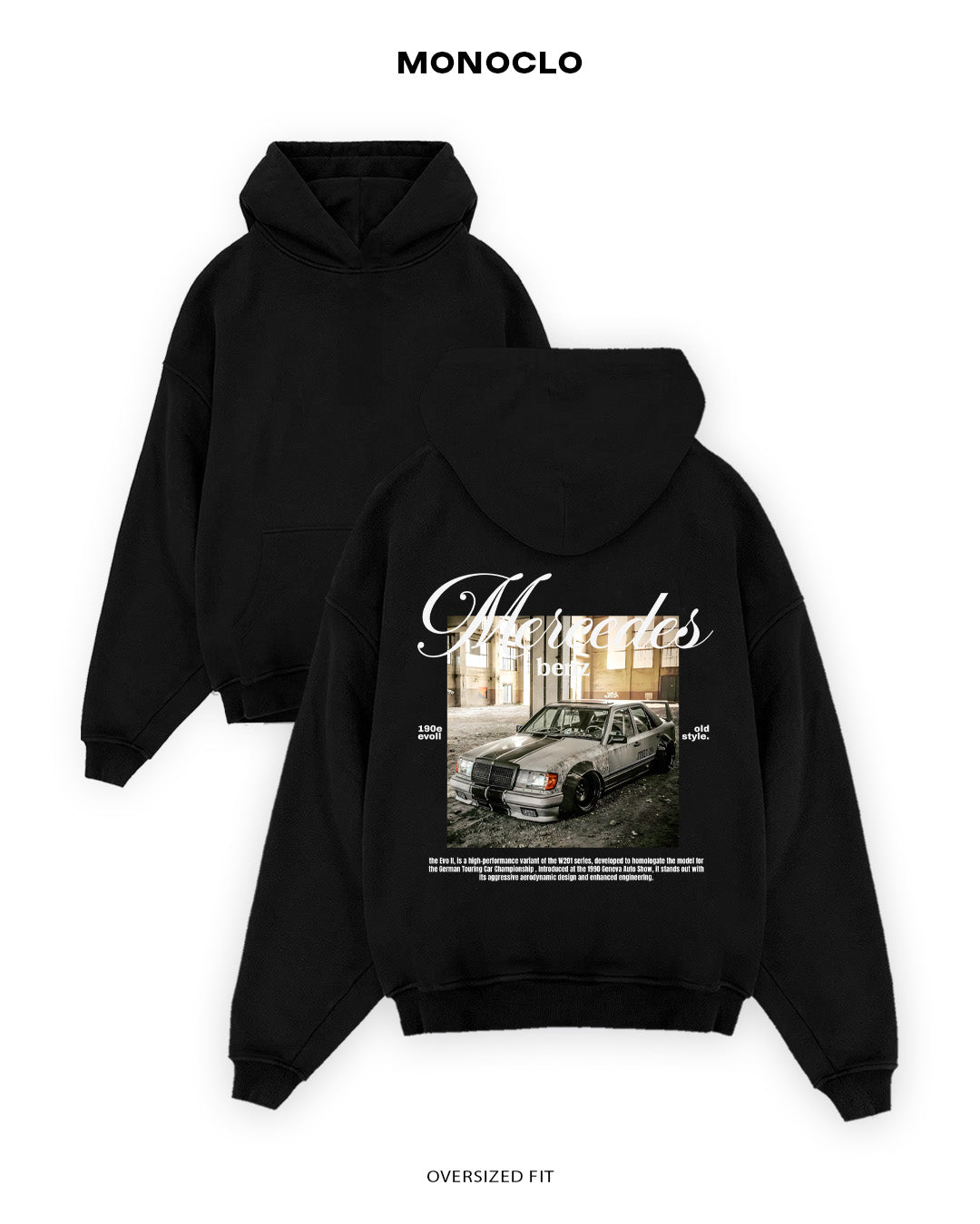 Худі Monoclo Mercedes - Benz 190E Evo II - shop_name Чорний