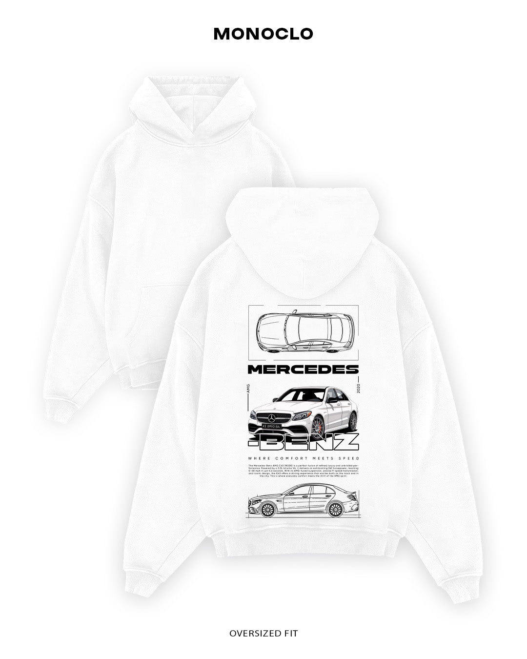 Худі Monoclo Mercedes - Benz AMG C - Class - shop_name Білий