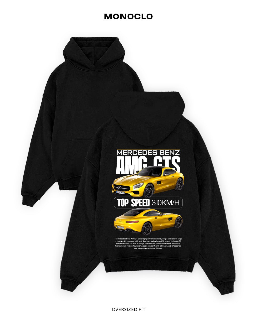 Худі Monoclo Mercedes - Benz AMG GT S - shop_name Чорний