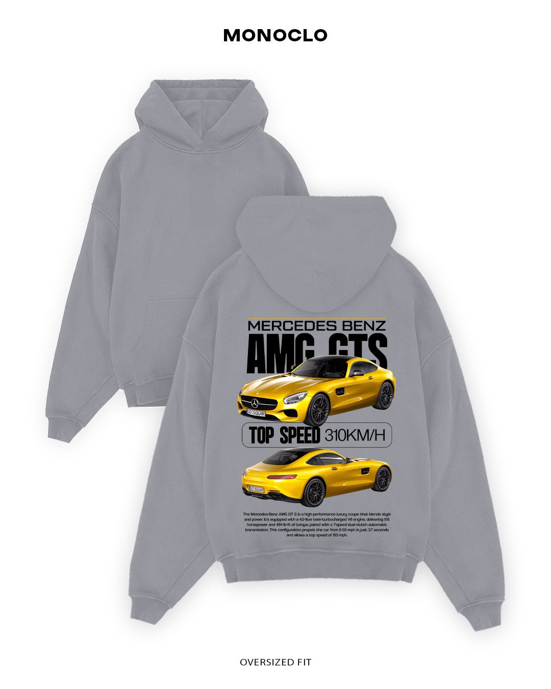 Худі Monoclo Mercedes - Benz AMG GT S - shop_name Сірий