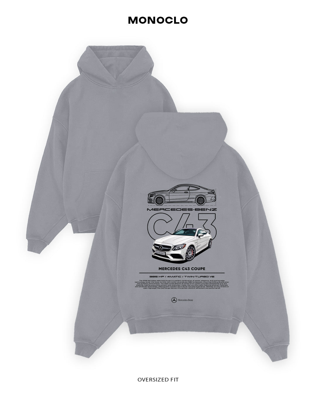 Худі Monoclo Mercedes - Benz C43 Coupe - shop_name Сірий