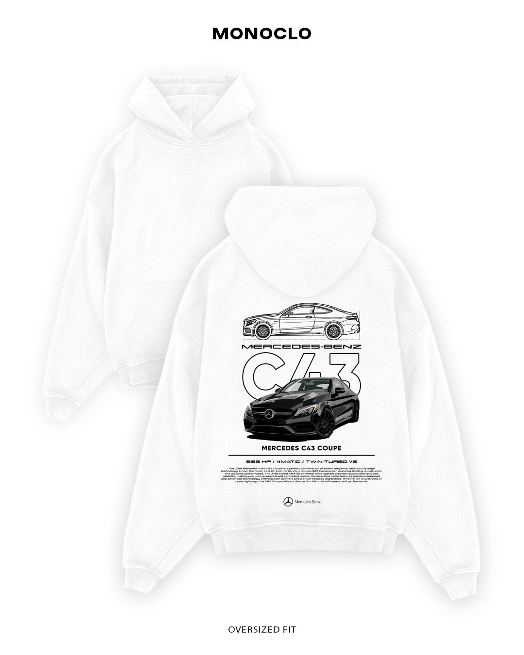Худі Monoclo Mercedes - Benz C43 Coupe Black - shop_name Білий