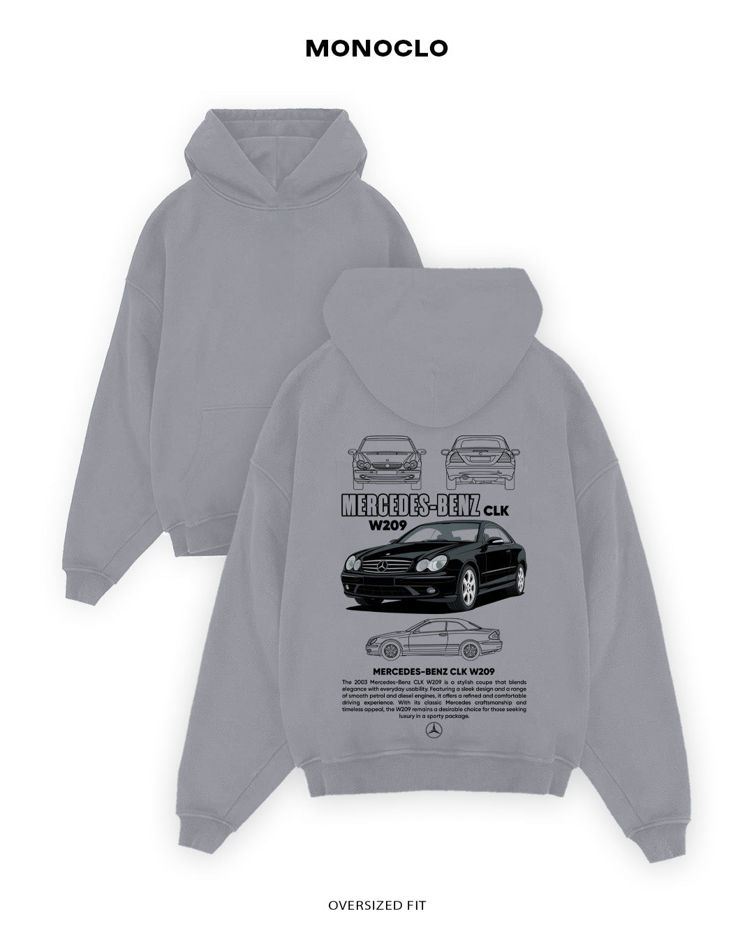 Худі Monoclo Mercedes - Benz CLK W209 - shop_name Сірий
