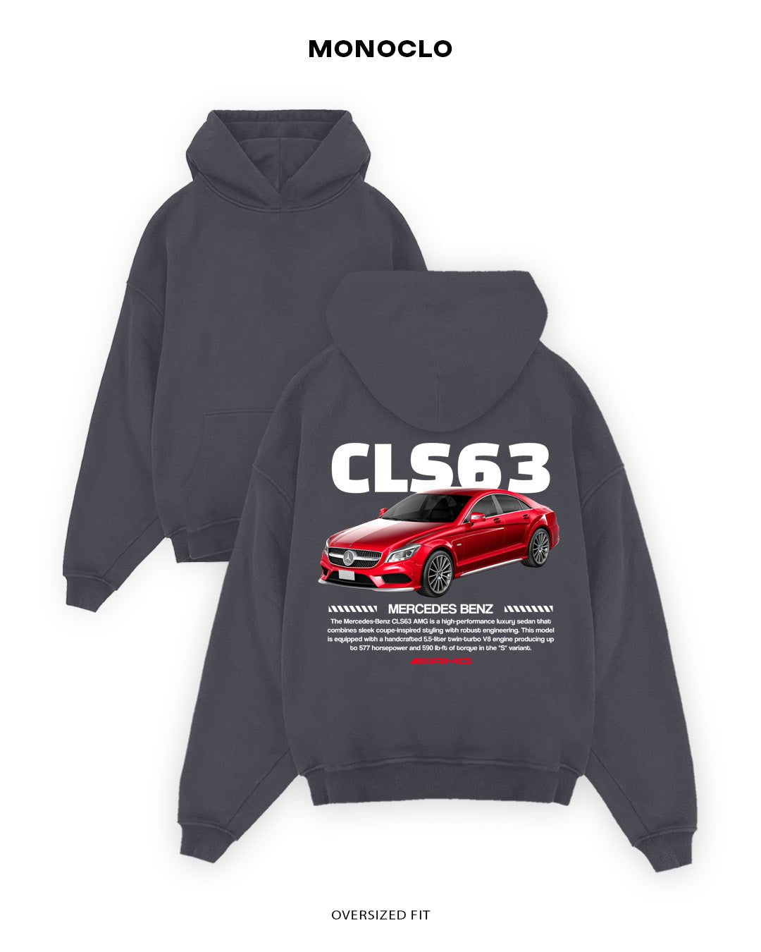 Худі Monoclo Mercedes - Benz CLS 63 AMG - shop_name Графітовий