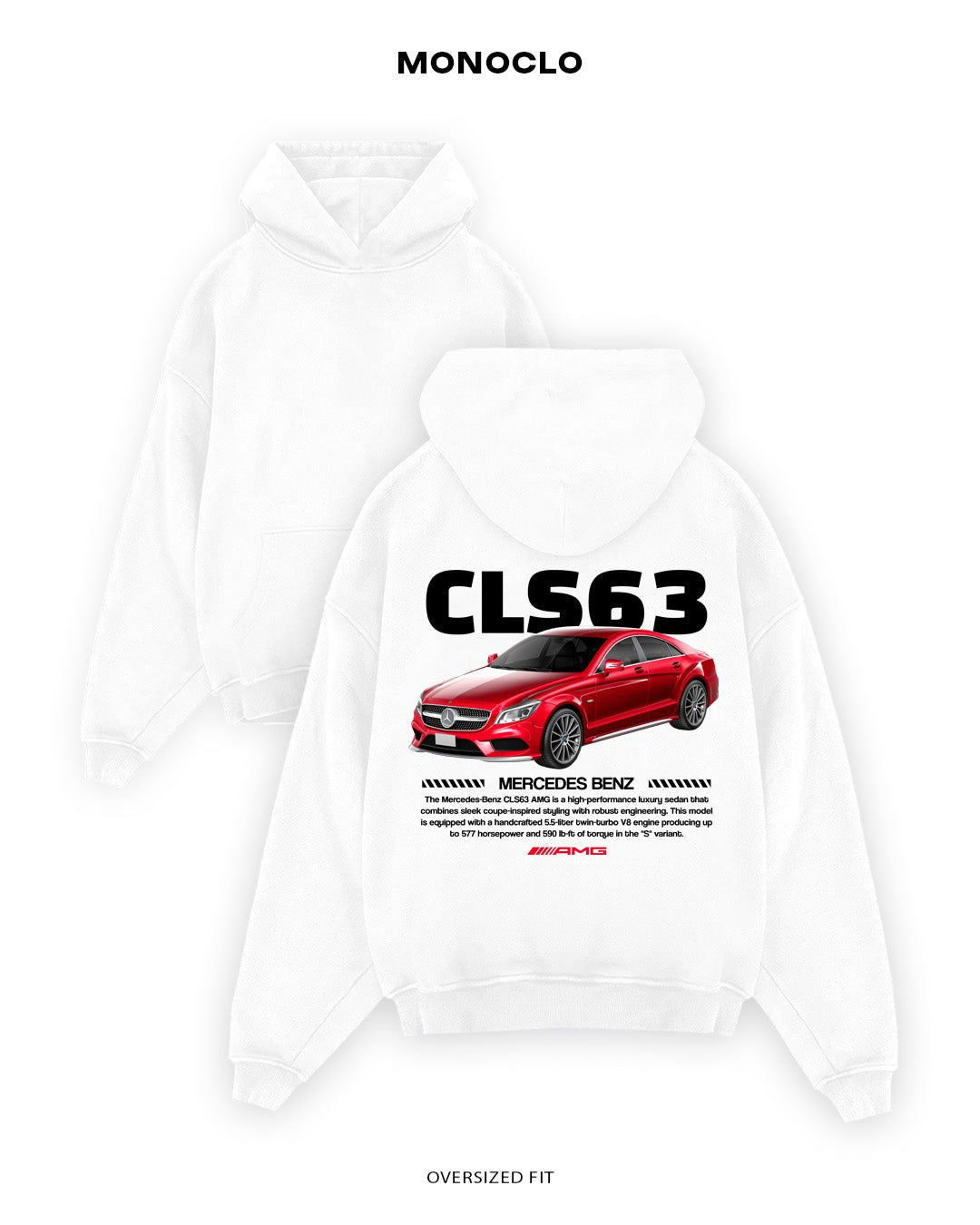 Худі Monoclo Mercedes - Benz CLS 63 AMG - shop_name Білий