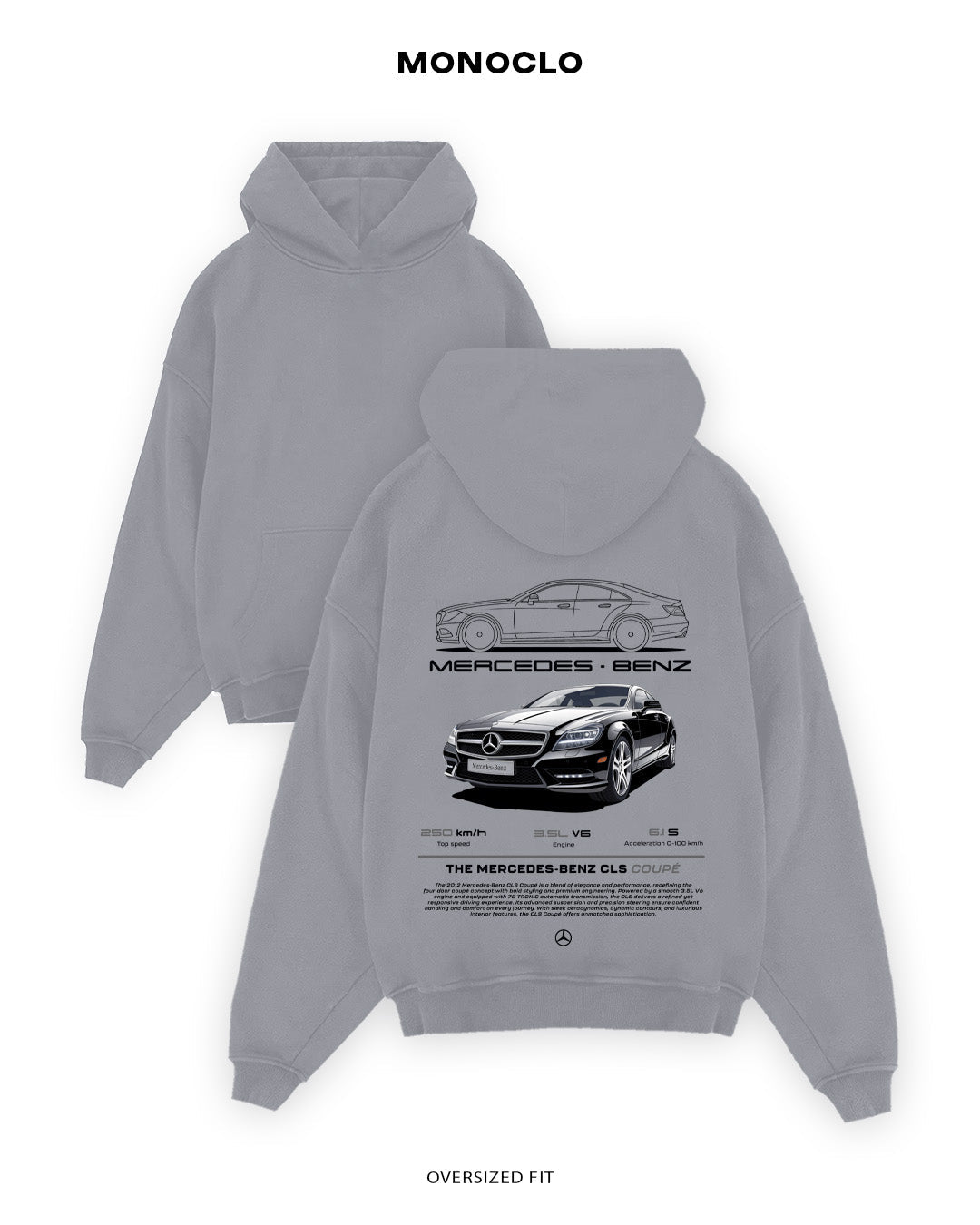 Худі Monoclo Mercedes - Benz CLS Coupe - shop_name Сірий