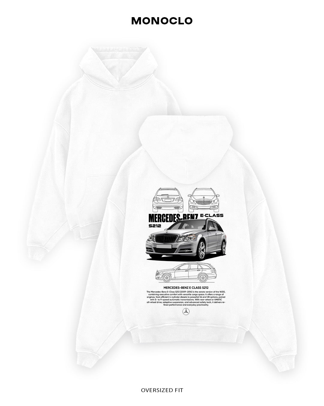 Худі Monoclo Mercedes - Benz E - Class S212 - shop_name Білий
