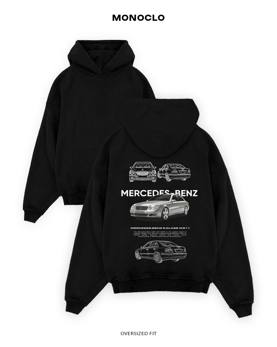 Худі Monoclo Mercedes - Benz E - Class W211 - shop_name Чорний