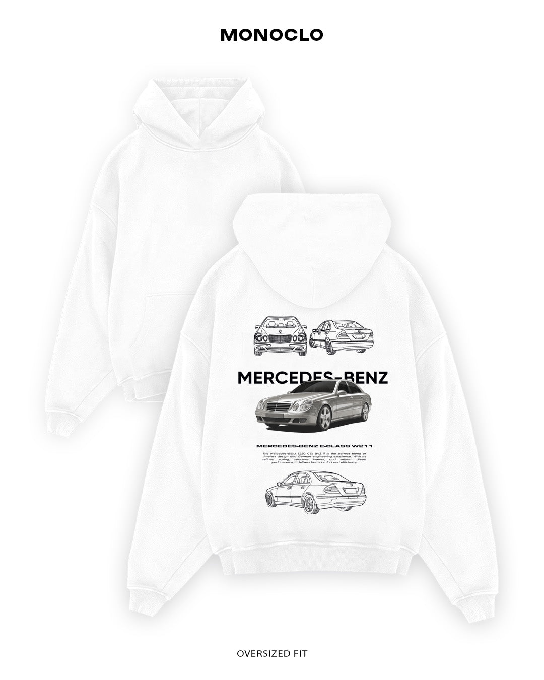 Худі Monoclo Mercedes - Benz E - Class W211 - shop_name Білий