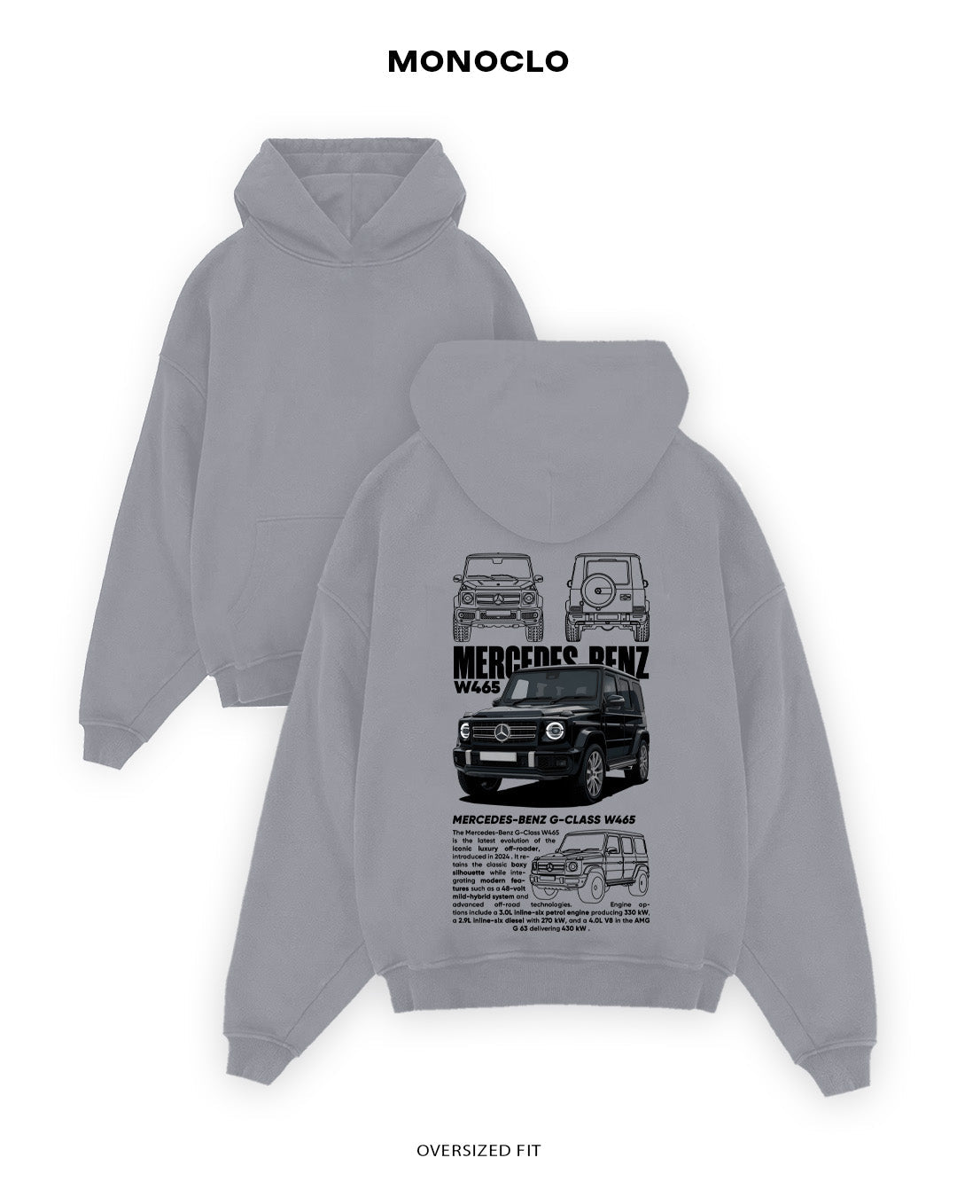 Худі Monoclo Mercedes - Benz G - Class W465 - shop_name Сірий