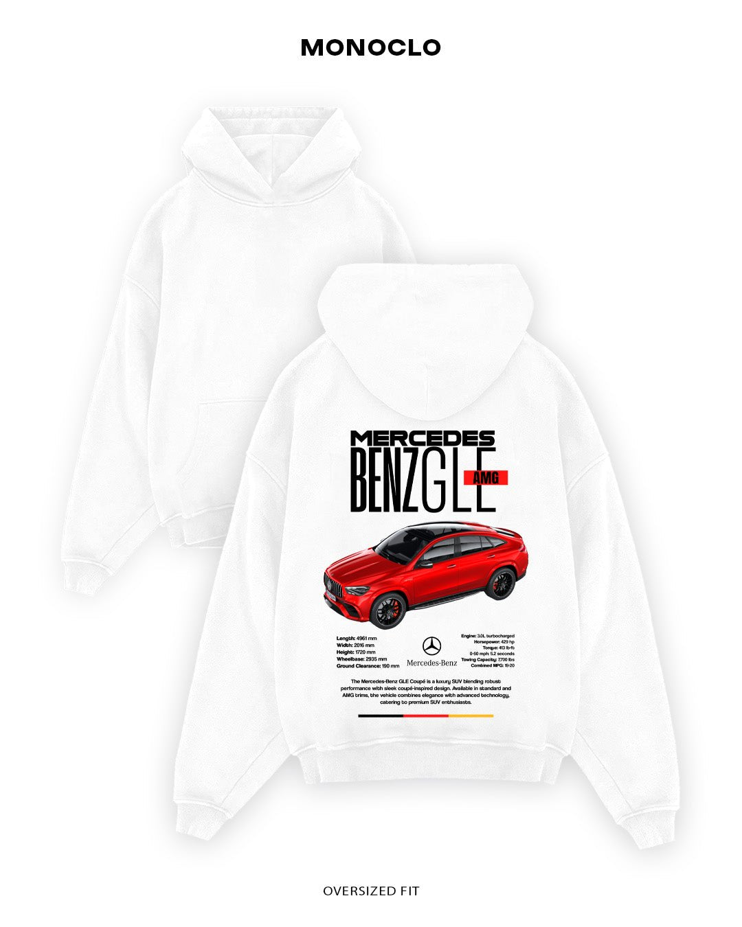 Худі Monoclo Mercedes - Benz GLE Coupe AMG - shop_name Білий