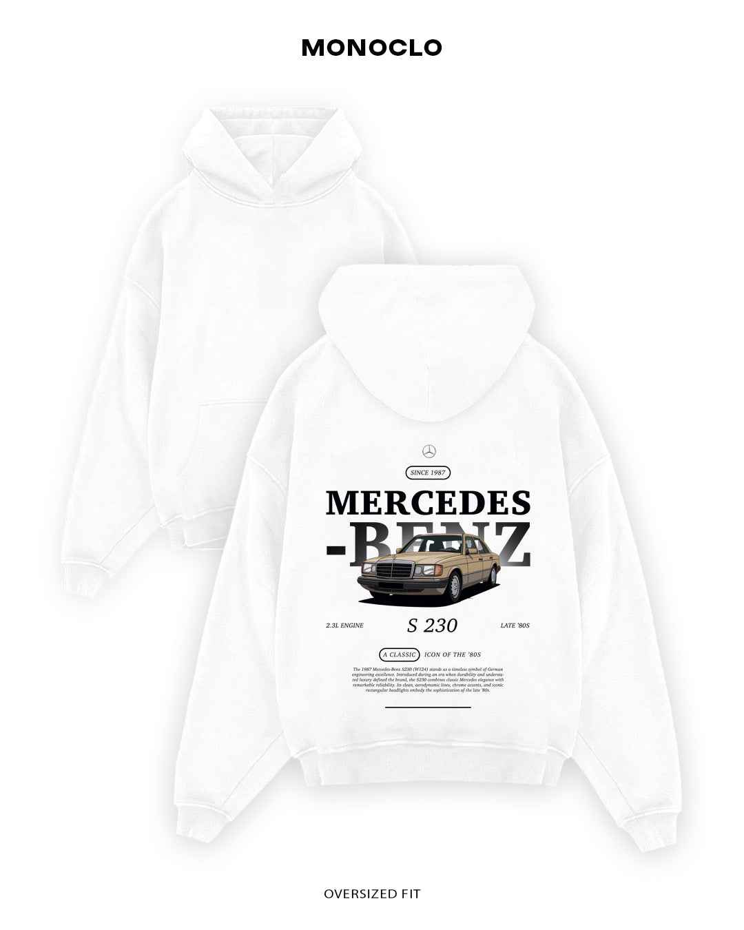 Худі Monoclo Mercedes - Benz S230 W126 - shop_name Білий