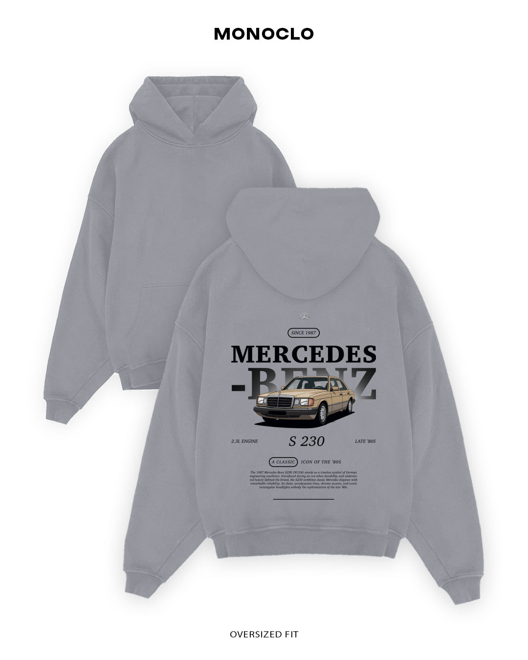 Худі Monoclo Mercedes - Benz S230 W126 - shop_name Сірий
