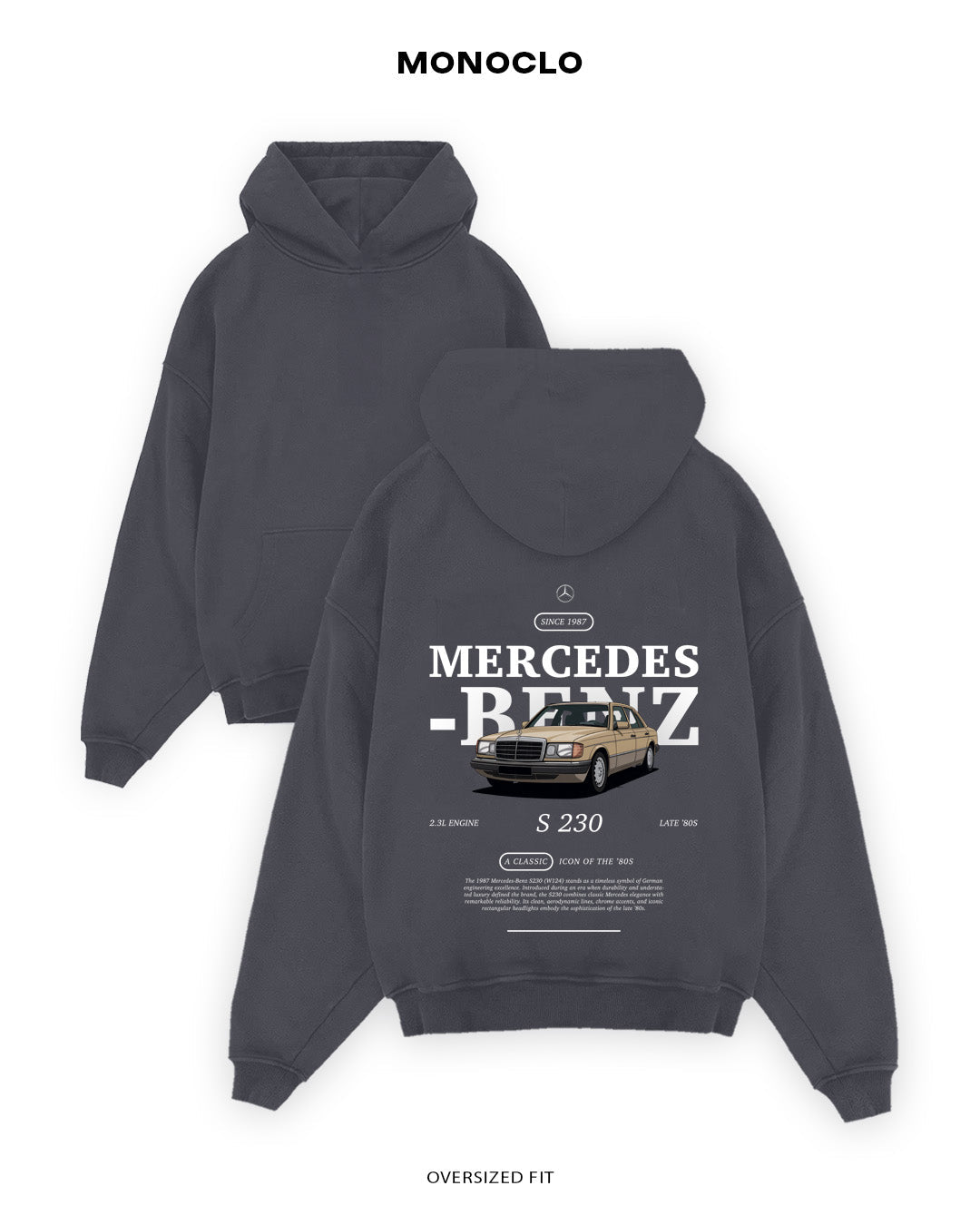 Худі Monoclo Mercedes - Benz S230 W126 - shop_name Графітовий